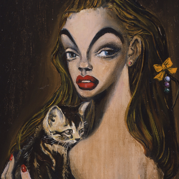 猫を愛した金子画伯が生涯に渡って描き続けた猫と人物の作品